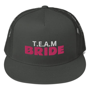 T.E.A.M BRIDE Trucker Cap (White/Pink Stitch)