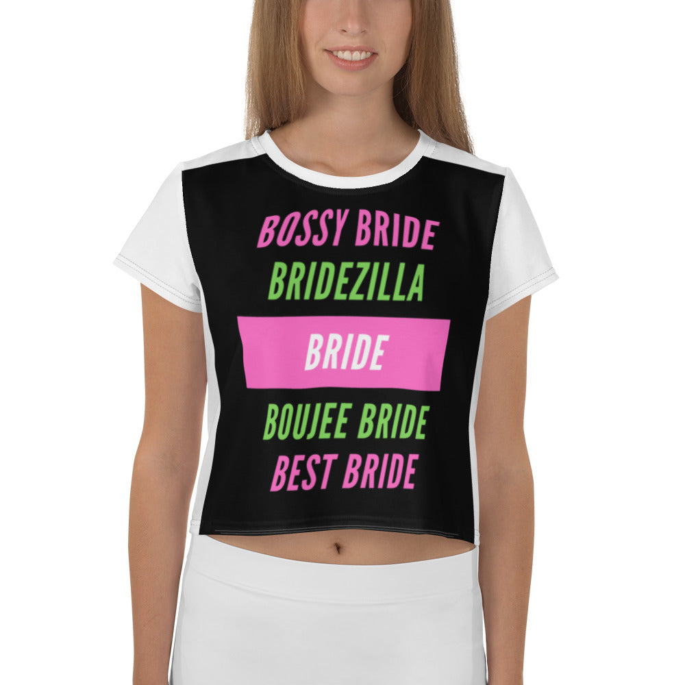 Scatter Bride (Pink/Green) Crop Top