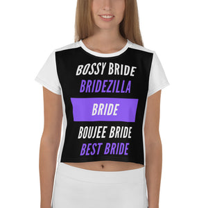 Scatter Bride (Purple/Black) Crop Top
