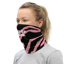 Load image into Gallery viewer, Maid of Honor Pink/Black Zebra Print Neck Gaiter
