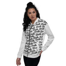 Load image into Gallery viewer, White &amp; Black Bride All Over Bomber Jacket

