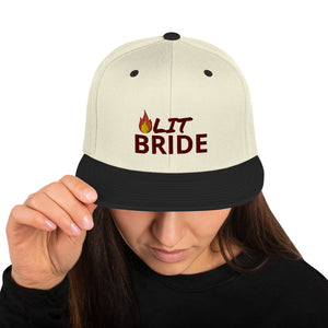 LIT BRIDE Snapback Hat (Dark Red Stitch)